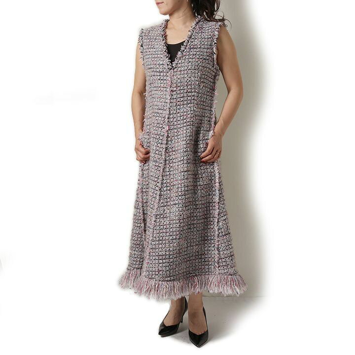 楽天市場】【50%OFF】BLAMINK ブラミンク ツイードVネックノースリーブ  