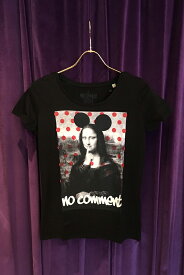 NO COMMENT PARIS ノーコメントパリ T-SHIRT L-CREW monalisa dot{NC-TL.LTN93-BLK-AHA}