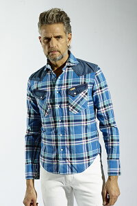 �y30%OFF�Z�[���z1piu1uguale3 �E�m�s�D�E�m�E�O�@�[���g�� WRANGLER COLLECTION CHECK/DENIM western combi shirts{MRS056-CTL011-54-AFS}
