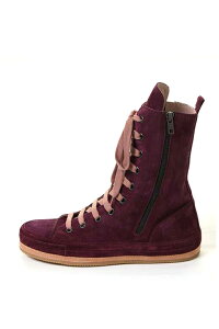 ANN DEMEULEMEESTER AhDXe[ SHOES SCAMOSCIATO AUBERGINE + SCAMOSCIATO MACARON{1314234302038/131-4234-302-038(21-03-931039)-ACS}