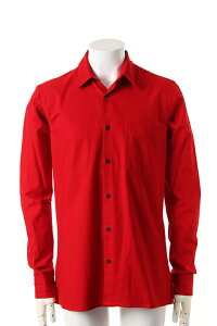 �y50%OFF�Z�[���zANN DEMEULEMEESTER �A���h�D�������X�e�[�� SHIRT GRATTE RED{21-01-852024-00/152-3610-154-AEA}