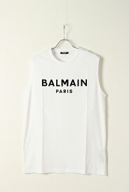 BALMAIN バルマン BH1 C&S TANK FLOCKY LOGO{11EC001B043-OFA-BAS}