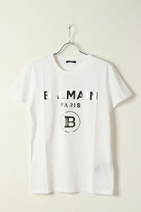 �y30%OFF�Z�[���zBALMAIN �o���}�� BH1 T-SHIRTS SILVER FOIL LOGO{11EFM00B066-OFA/11EF000B066-OFA-BAS}