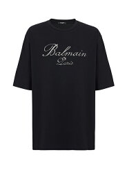 【24SS新作】BALMAIN バルマン Balmain シグネチャー エンブロイダリー Tシャツ{-BDS}