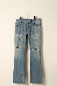 【24SS新作】el conductorH コンダクター HARDCORE DESTROYED FLARE JEAN TROUSERS{-BDS}