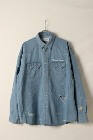 【24SS新作】el conductorH コンダクター DISTRESSED DENIM COWBOY SHIRT{-BDS}