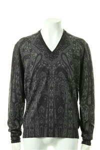 �y50%OFF�Z�[���zETRO �G�g�� V-NECK WOOL STAMPATO�@�j�b�g{14092-9572-0002-ACA}