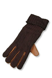 ETRO エトロ KNIT + LEATHER GLOVE{-}