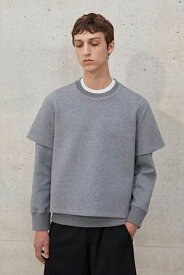 【24SS新作】Neil Barrett ニールバレット Slim Dropped Shoulder Double Layer Sweatshirt{-BDS}