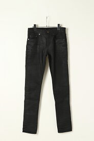 SAINT LAURENT PARIS サンローランパリ SKINNY-FIT JEANS IN COATED BLACK DENIM{527389-Y824K-1076-BBA}