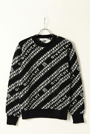 【23%OFF】GIVENCHY ジバンシィ GIVENCHY ジャカード チェーンセーター{BM90EE4Y6Q-BLACK/WHITE-BJA}