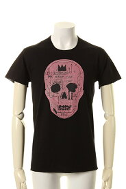 【50％offセール】lucien pellat-finet ルシアン ペラフィネ PINK SKULL（F）SHORT SLEEVE T－SHIRT{-AGA}