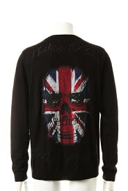 【50％offセール】PHILIPP PLEIN フィリッププレイン cardigan brit skull{09FWSWE071-BLK-}