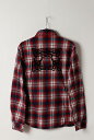 roarguns ロアーガンズ "PISTOL"&"SON OF GOD" CORD EMBROIDERY ONE WASH FLANNEL CHECK SHAGGY RAISING SHIRT{-ADA}