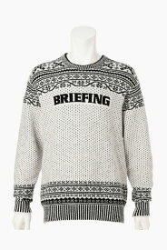 【12/10迄：10%OFFセール】ブリーフィング ゴルフ BRIEFING HOL MEN’S FAIR ISLE CREWNECK KNIT{-BEA}