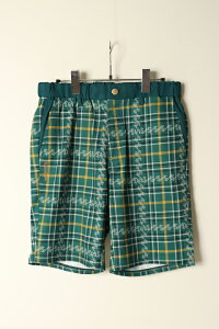 【30%OFFセール】レザレクション ゴルフ メンズ|Resurrection メンズ GMチェックパターンショートパンツ{-BCS}パンツ グリーン メンズ