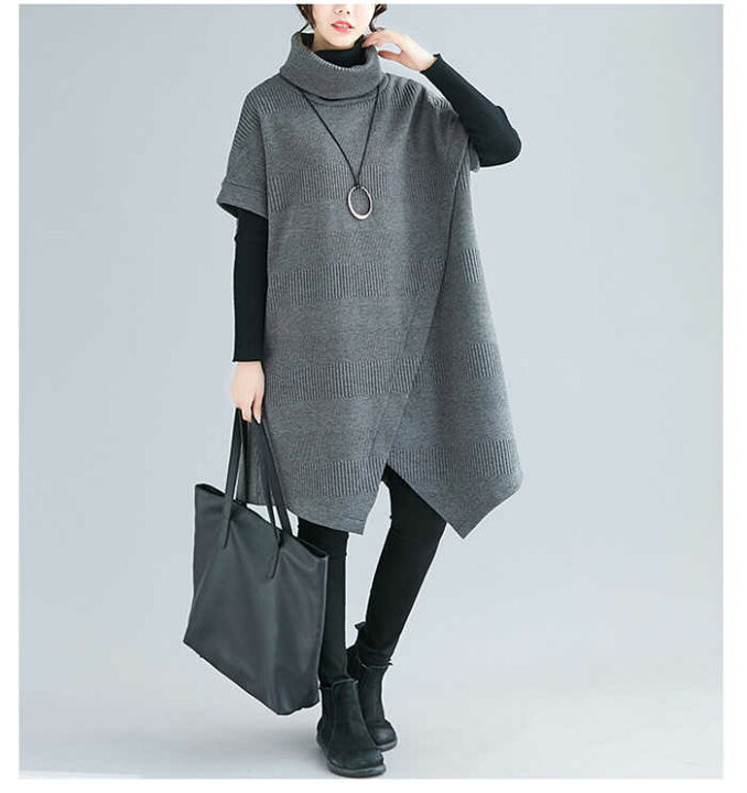 楽天市場 チュニックワンピース タートルワンピース 重ね着ワンピース ひざ丈 半袖 体型カバー レディース 膝丈 着痩せ 不規則 定番 大きいサイズ ゆったり チュニック 冬 おしゃれ タートル 秋 冬 あったか 通勤 送料無料 30代 40代 50代 Misskirt