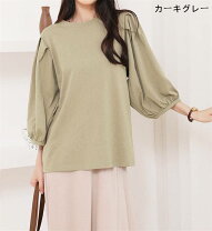 楽天市場】ブラウス 七分袖（カラーカーキグリーン）（Tシャツ 