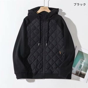 コート ジャケット レディース 新作 フード付き パーカー 綿 キルティングジャケット 長袖 無地 厚手 トップス デザイン感 アウター 前開き ファスナー 紐 羽織り 秋 冬 ゆったり 体型カバー