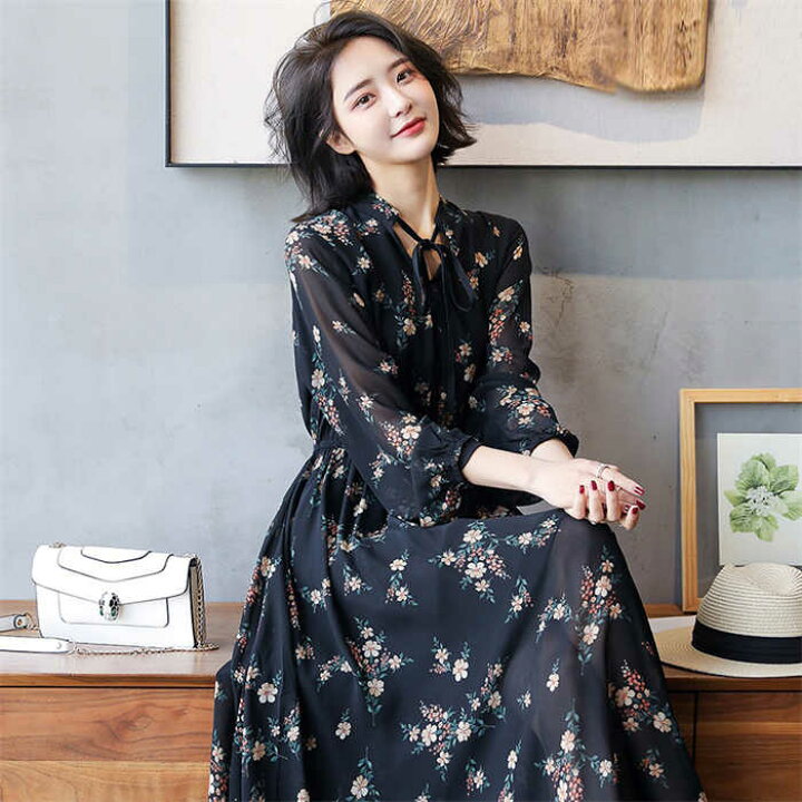 楽天市場】ワンピース Vネックワンピース レディース ロング丈 Vネック  