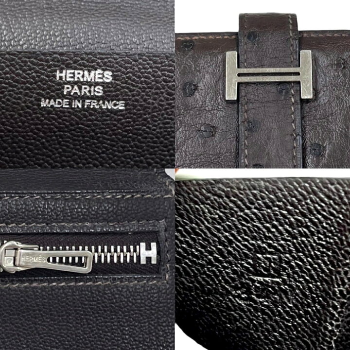 楽天市場】【中古】エルメス 長財布 ベアンスフレ オーストリッチ  