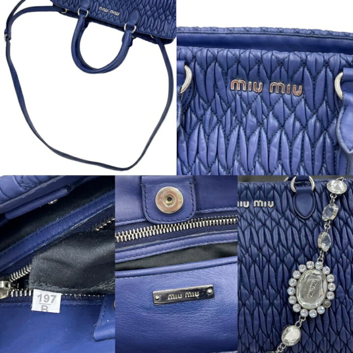 楽天市場】【中古】ミュウミュウ マテラッセ ナッパレザー クリスタル  