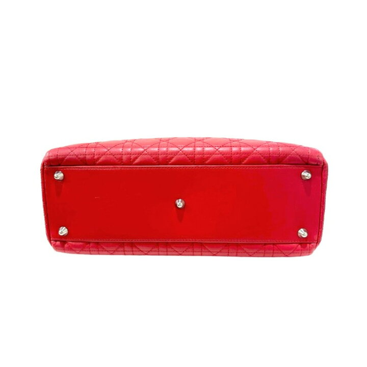 楽天市場】【中古】ディオール レディディオール ラージ ラムスキン 赤  