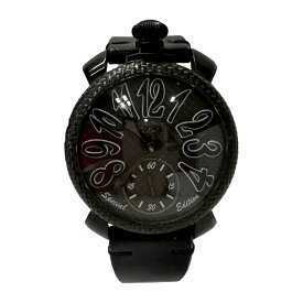【中古】ガガミラノ　カーボンベゼル　手巻き　黒文字盤　腕時計　5016.SP.01　48519　GaGa MILANO　《送料無料》