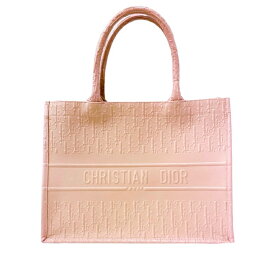【中古】ディオール　ブックトート　ミディアム　レザー　トートバッグ　ピンクベージュ　2020年　Christian Dior《送料無料》