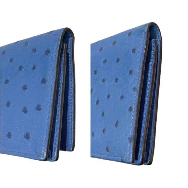 楽天市場】【中古】エルメス 長財布 ベアンスフレ オーストリッチ 青  