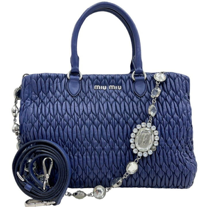 楽天市場】【中古】ミュウミュウ マテラッセ ナッパレザー クリスタル  