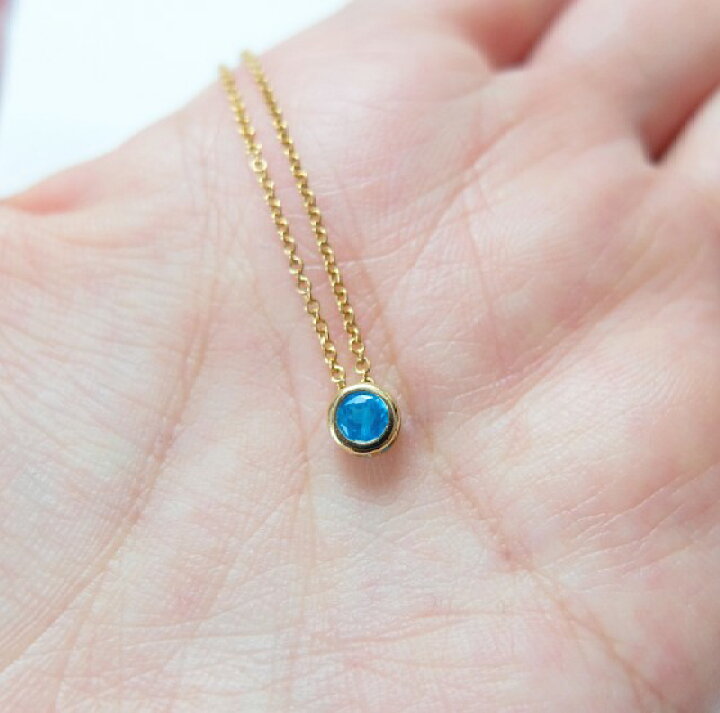 楽天市場】【再入荷】ネオンブルー アパタイト 一粒 ネックレス（4ミリ  