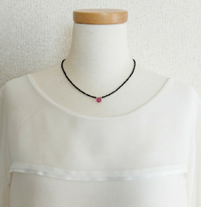 楽天市場】【再入荷】ルビー ブラックスピネル ネックレス 14KGF 