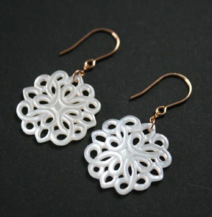 楽天市場】【再入荷】シェル ピアス（透かし L）14KGF アクセサリー 