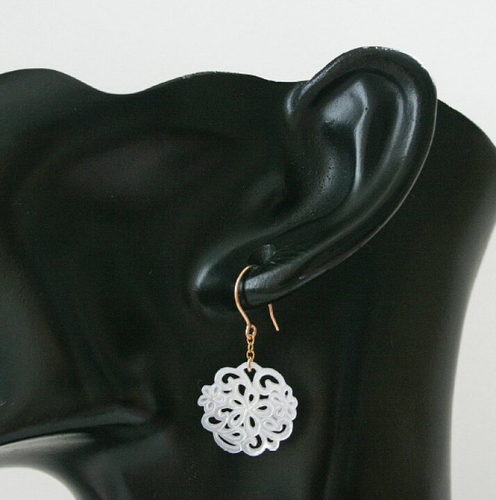 楽天市場】【再入荷】シェル ピアス（透かし M）14KGF アクセサリー 
