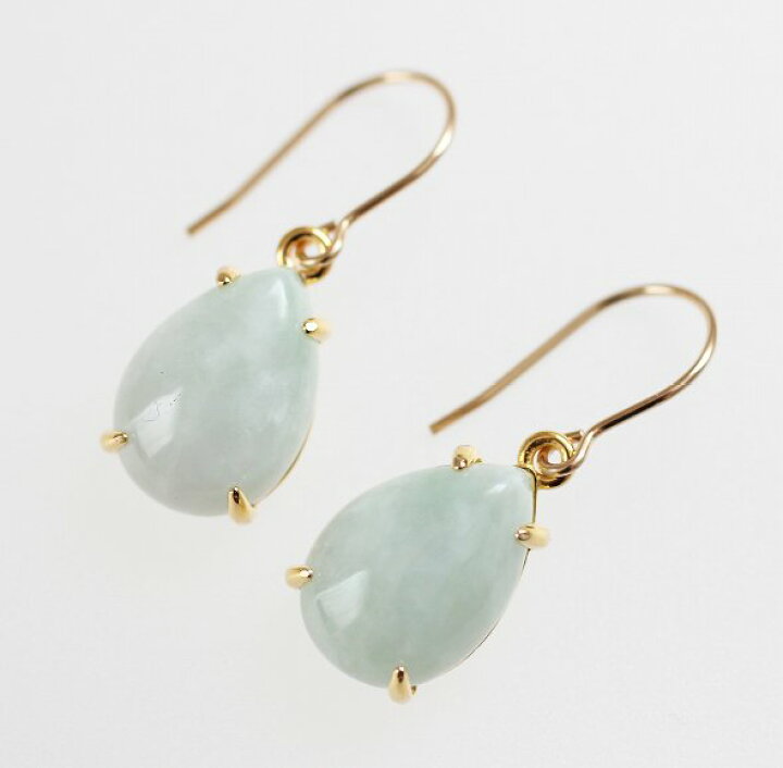 楽天市場】【再入荷】翡翠 一粒 ピアス 14KGF SV（ペアシェイプ 爪留め 