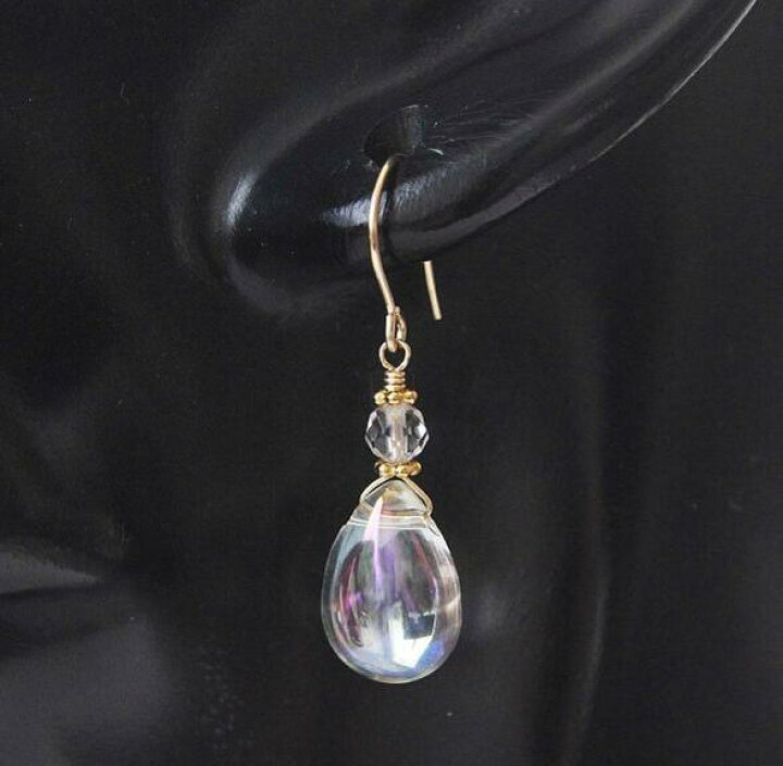 楽天市場】【再入荷】アクア クリスタル デザイン ピアス（水晶 ペア 