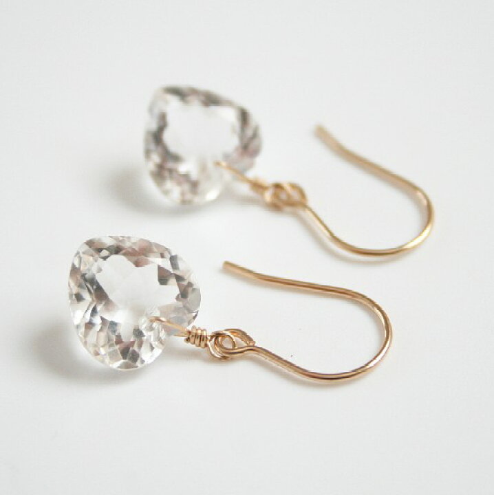 楽天市場】【再入荷】ハートカット クリスタル 一粒 ピアス（L）14KGF 