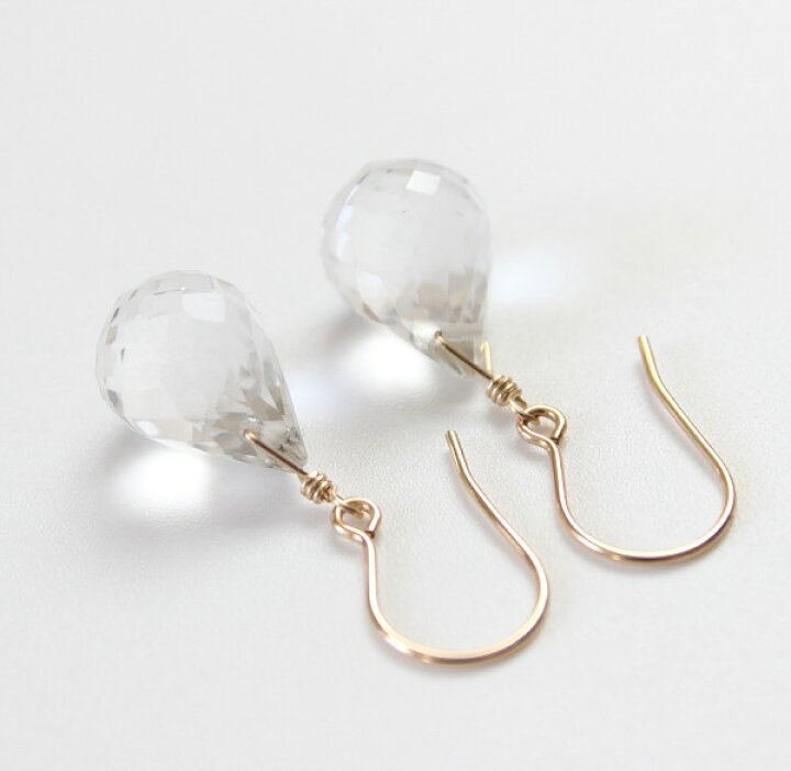楽天市場】クリスタル（水晶）一粒 ピアス（ブリオレットカット L 