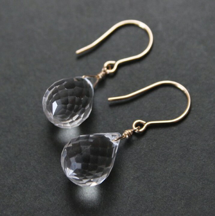 楽天市場】クリスタル（水晶）一粒 ピアス（ブリオレットカット L 