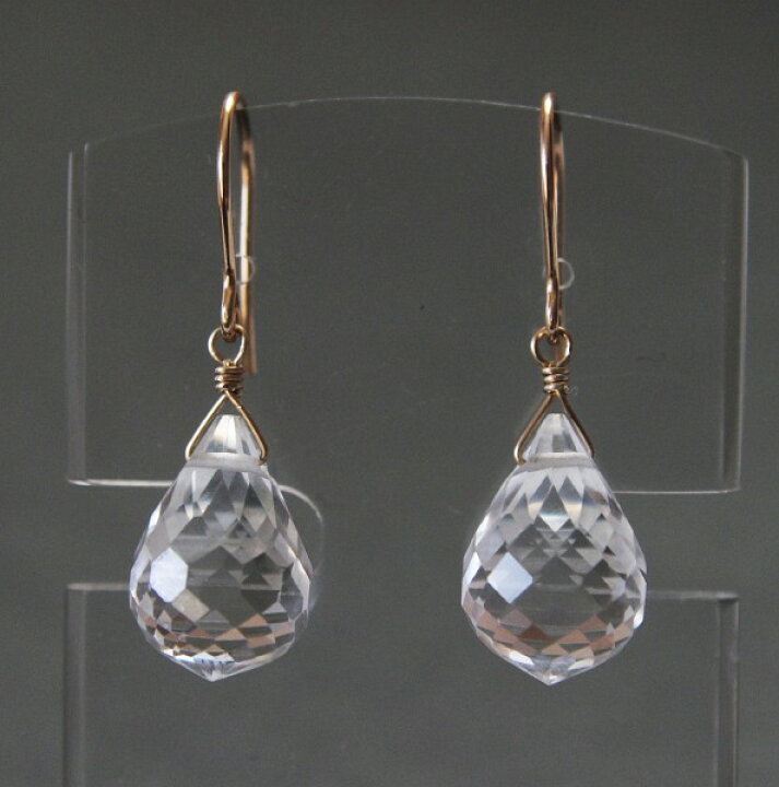 楽天市場】クリスタル（水晶）一粒 ピアス（ブリオレットカット L 