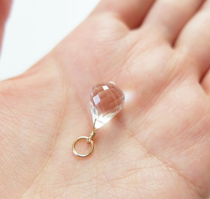 楽天市場】クリスタル（水晶）一粒 チャーム（ブリオレットカット L 