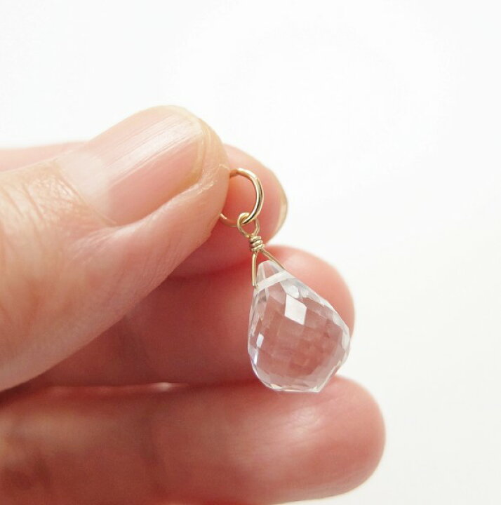 楽天市場】クリスタル（水晶）一粒 チャーム（ブリオレットカット L 
