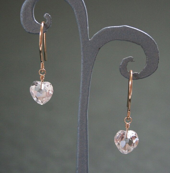 楽天市場】【SALE】 クリスタル（水晶）一粒 ピアス（ハートカット 