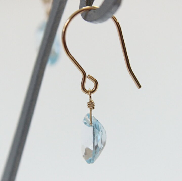 楽天市場】ブルートパーズ 一粒 ピアス（オーバル ファセットカット 