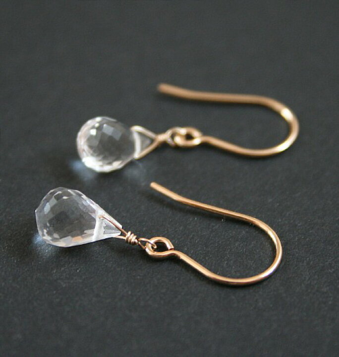 楽天市場】【再入荷】クリスタル（水晶）一粒 ピアス（ブリオレット 