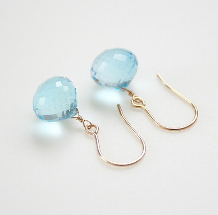 楽天市場】【SALE】ブルートパーズ 一粒 ピアス（オニオンカット 