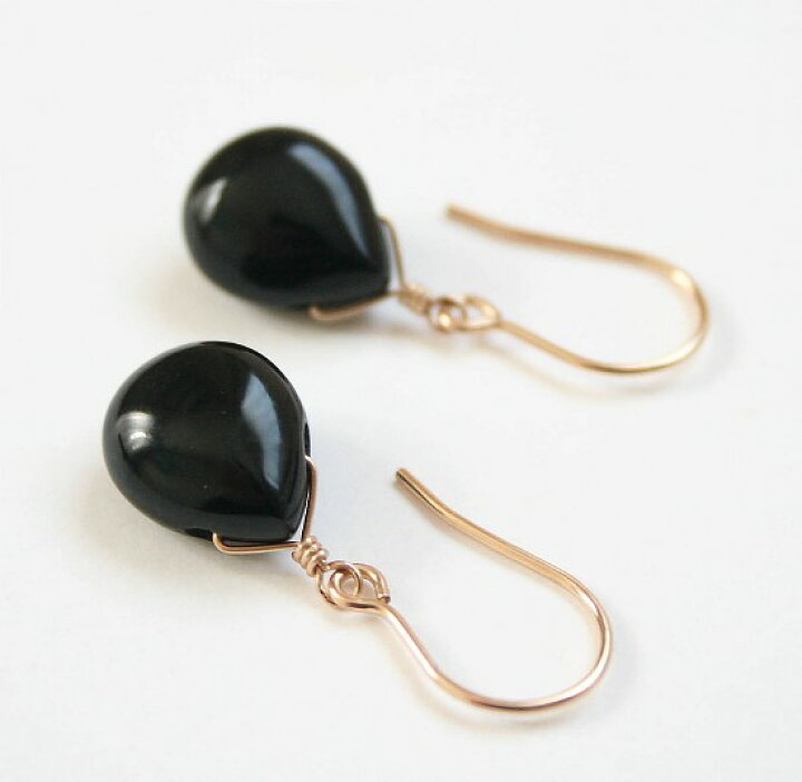 楽天市場】モリオン 一粒 ピアス（黒水晶）14KGF 天然石 アクセサリー 