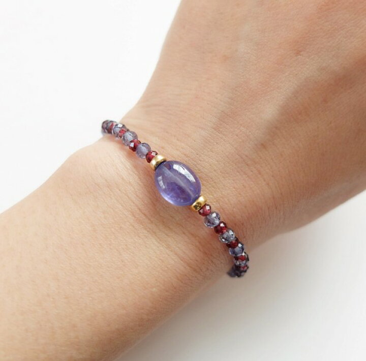 楽天市場】一点物 タンザナイト アイオライト ガーネット ブレスレット  