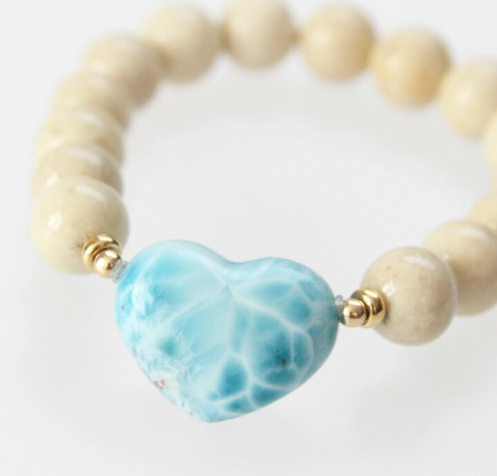 楽天市場】1点もの ラリマー リバーストーン ブレスレット（横 ハート  